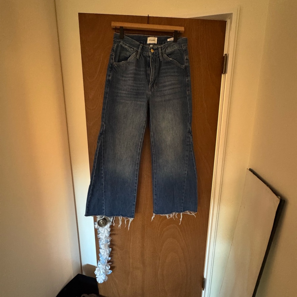 Frame Denim Flare Jeans in Classic Blue